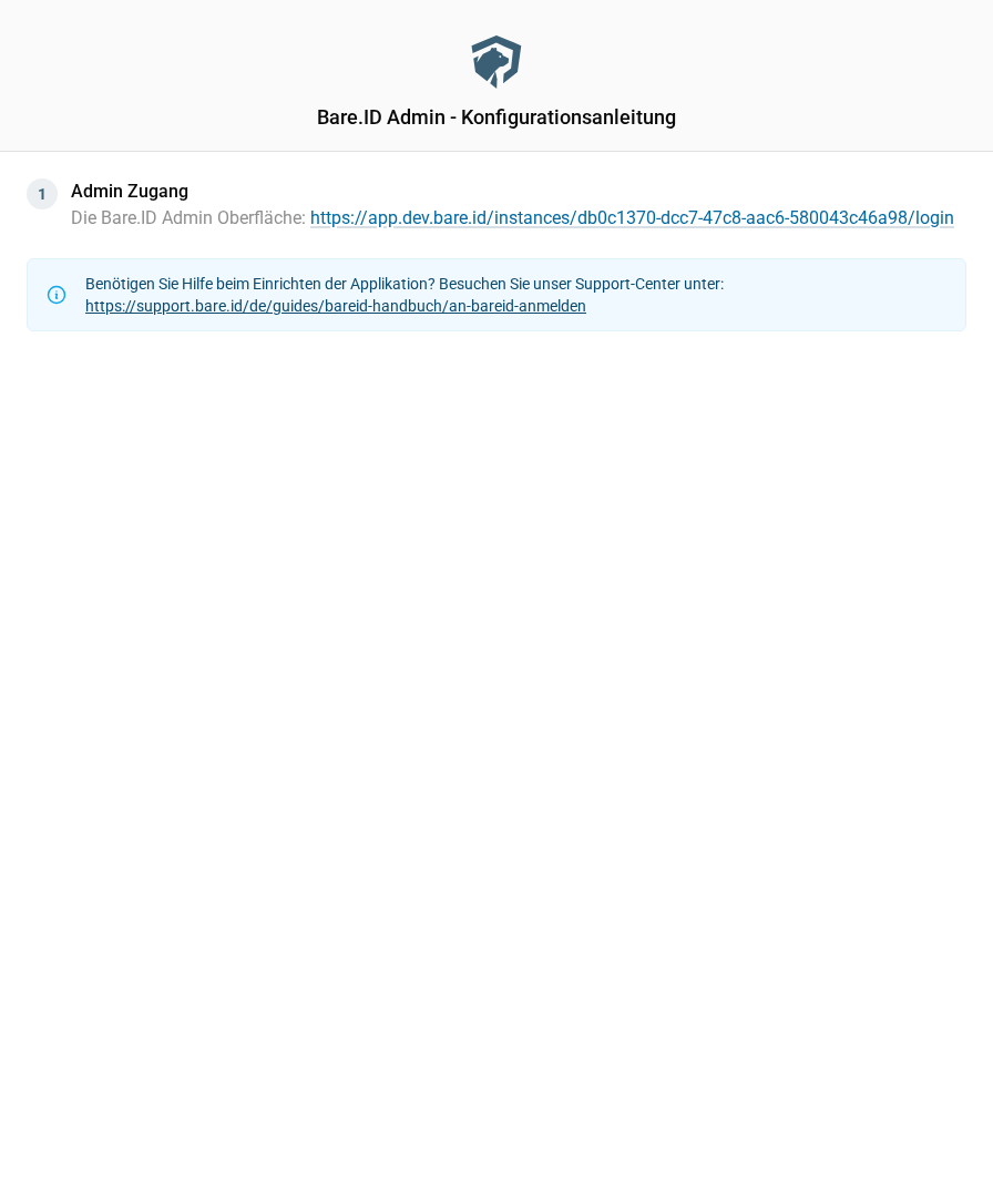 Konfigurationsanleitung Bare.ID Admin