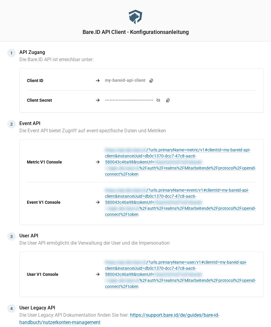 Konfigurationsanleitung Bare.ID API Client