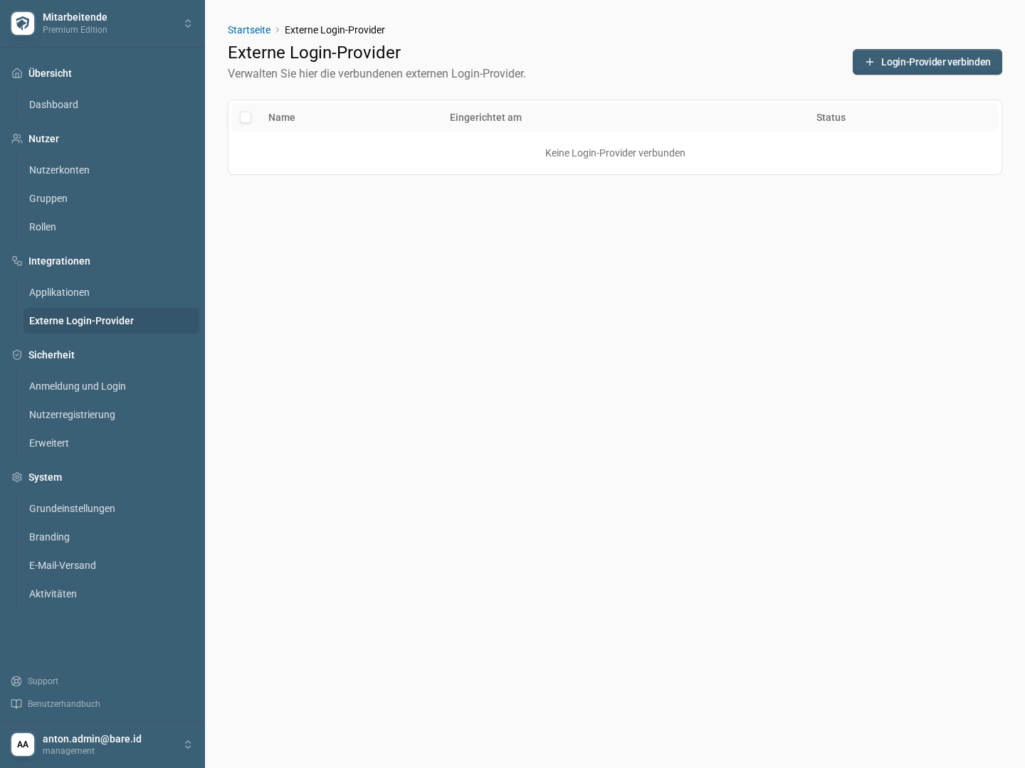 Login-Provider Übersicht
