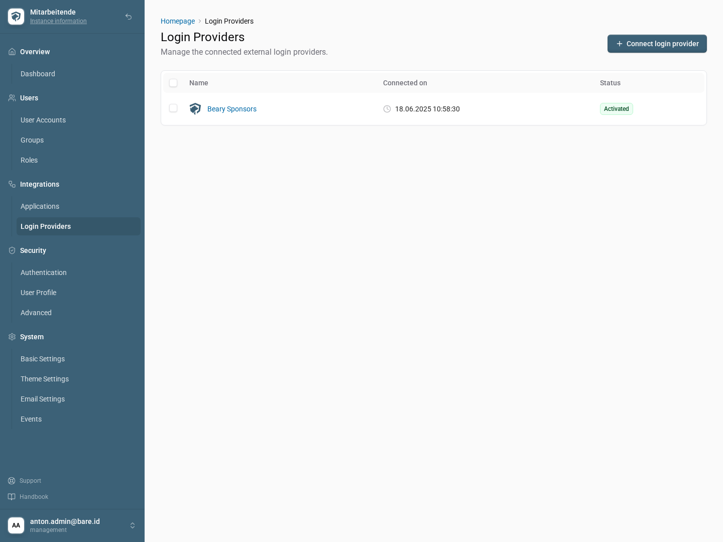Login provider overview