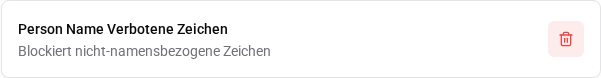 Person Name verbotene Zeichen