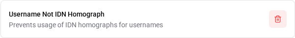 Username Not IDN Homograph